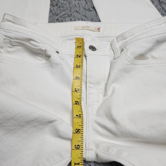 Levis 711 Skinny Jeans Womens 30x30 White Stretch Denim Mid Rise Slim Fit Pants - Picture 6 of 16